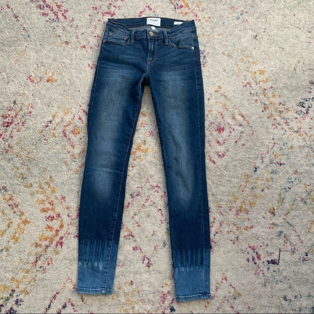 FRAME Le‎ Skinny De Jeanne Jeans In Adair (Tie Dye) sz 25 - Picture 3 of 7